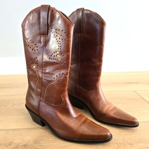 Matisse Western Boots women's Size 7 M Brown Leather Cowgirl Rodeo Brazil Boho